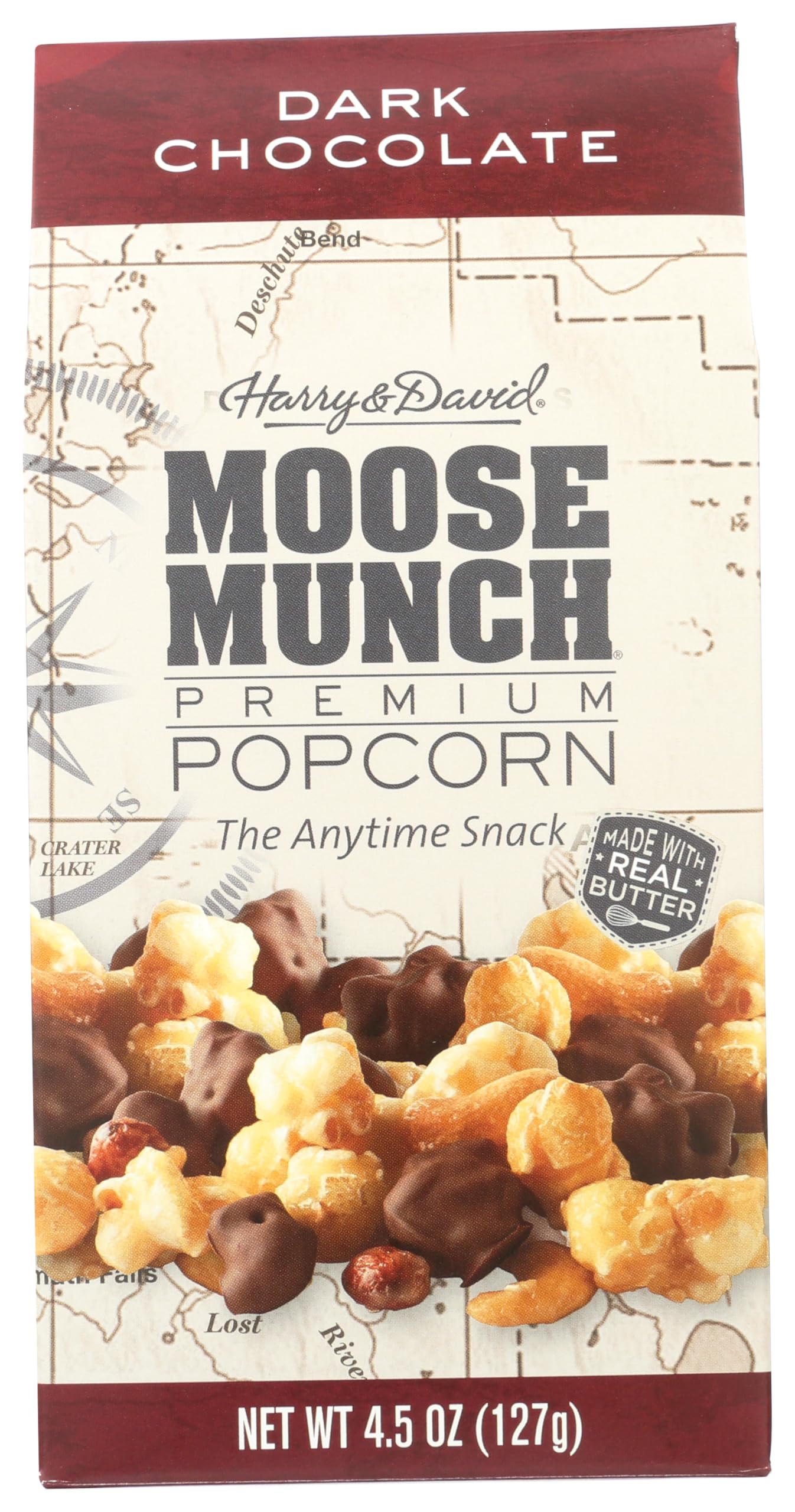 Moose Munch caja frontal mostrando diseño y tamaño, ideal para regalo