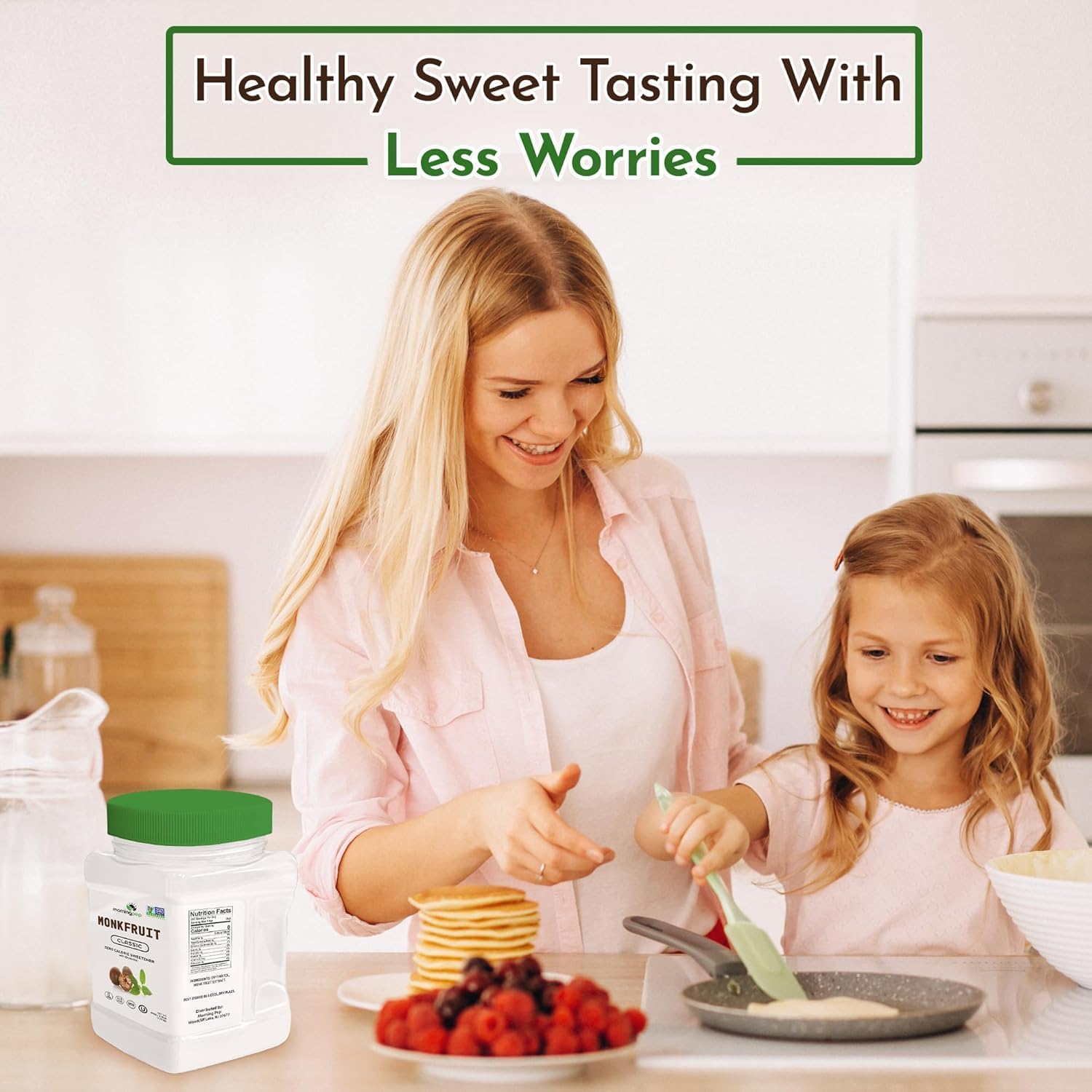 Morning Pep etiqueta con sellos Non-GMO y OU Kosher para confianza del consumidor