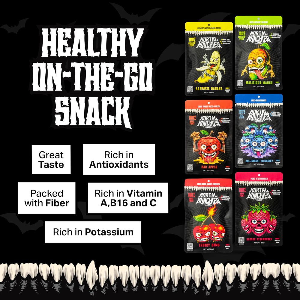 Mortal Munchies porción individual en mano fácil de llevar como snack