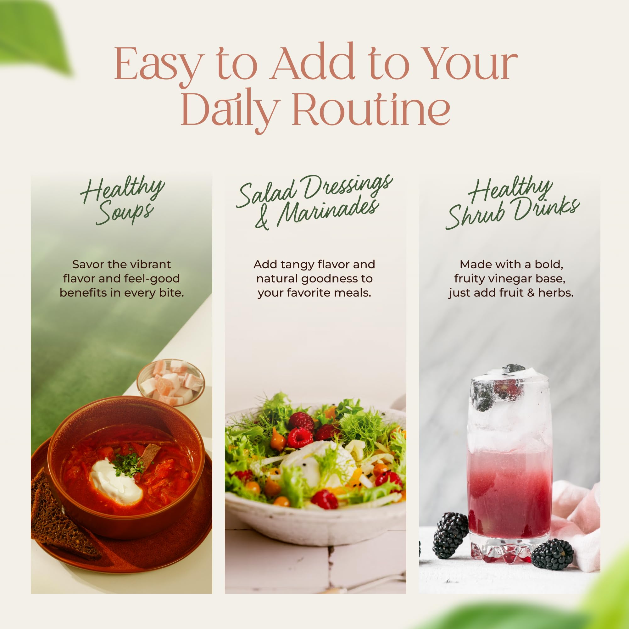 Mother Earth botella junto a ingredientes, versatilidad para aderezos y salsas