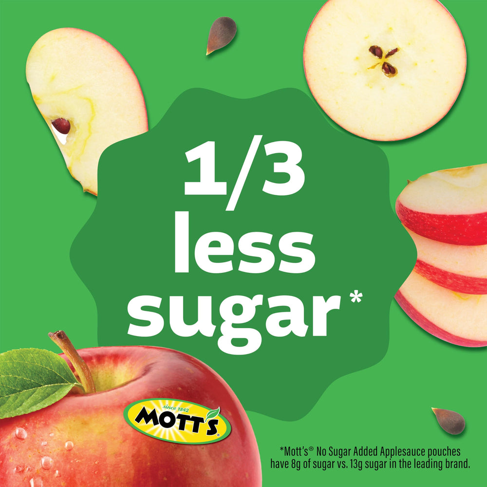 Mott's bolsa en mano para comparar tamaño, práctico y portable