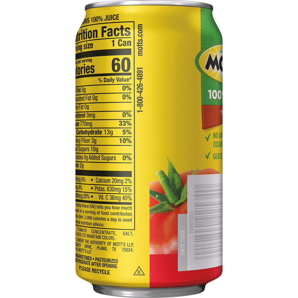 Mott's lata en mano para mostrar tamaño y facilidad de uso