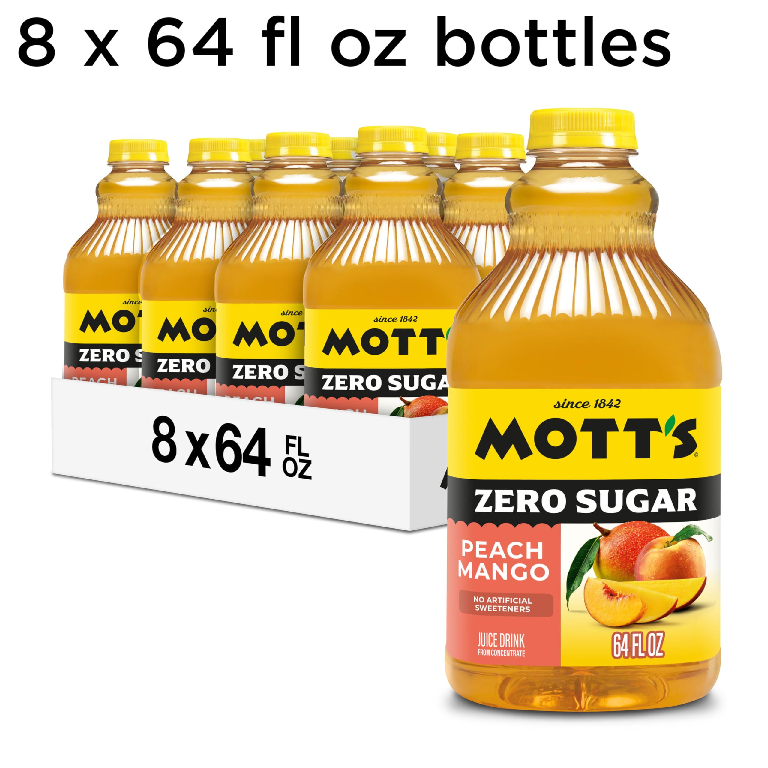 Mott's botella en manos de adulto sirviendo para niños, refresco familiar