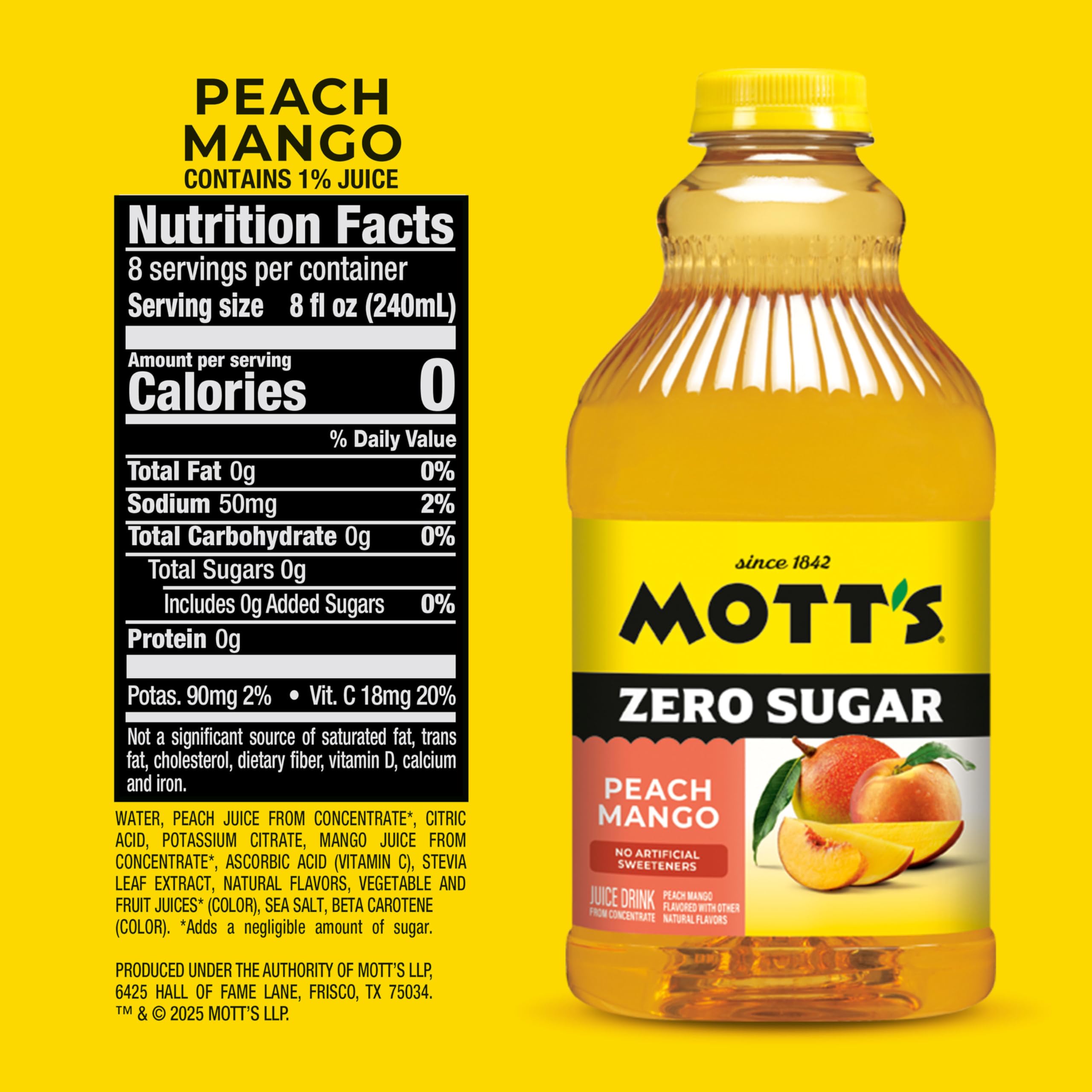 Mott's líquido color durazno-mango mostrando textura y atractivo visual