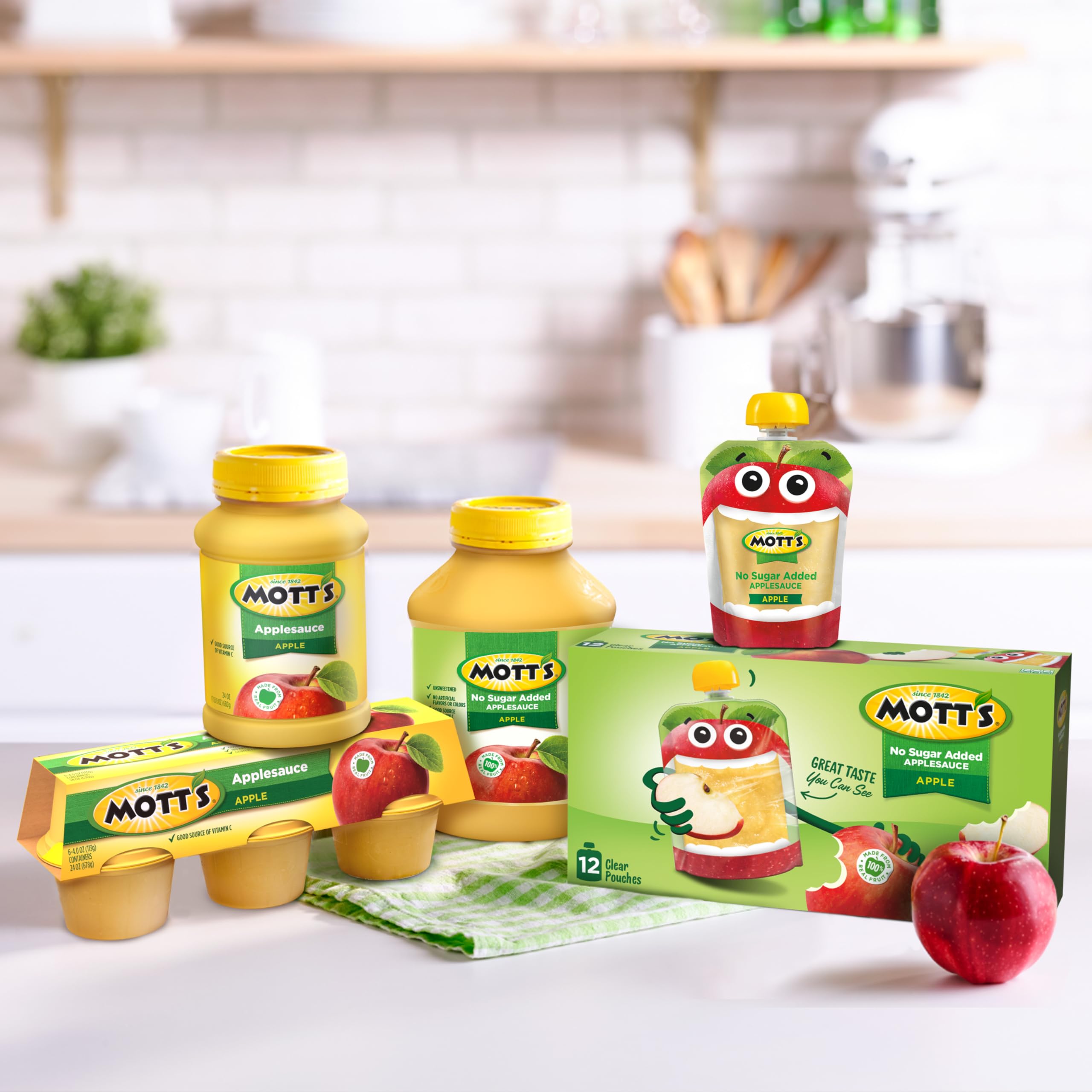 Mott's porción servida en mesa lista para comer