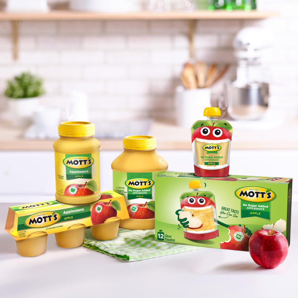 Mott's porción servida en mesa lista para comer
