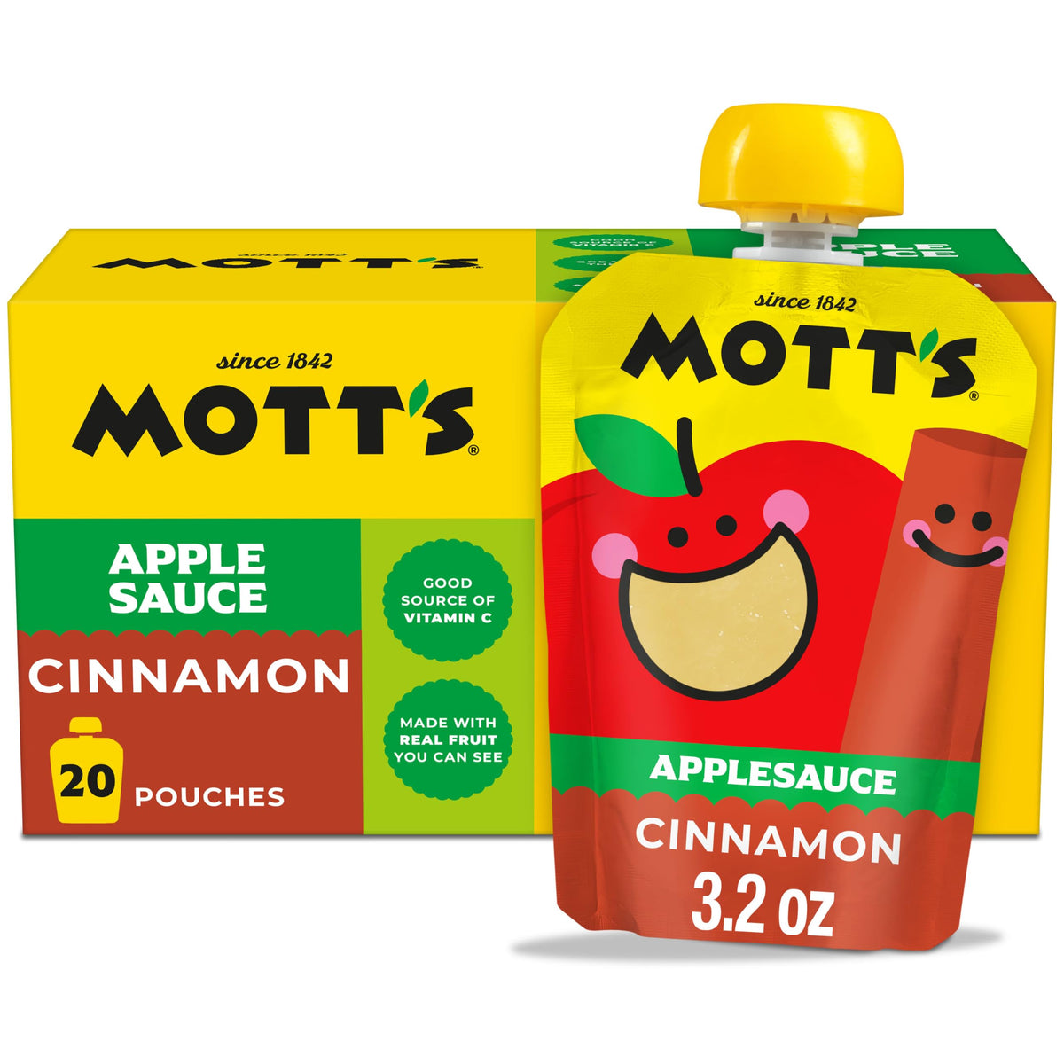 Mott's pouch frontal mostrando el puré y facilidad de uso
