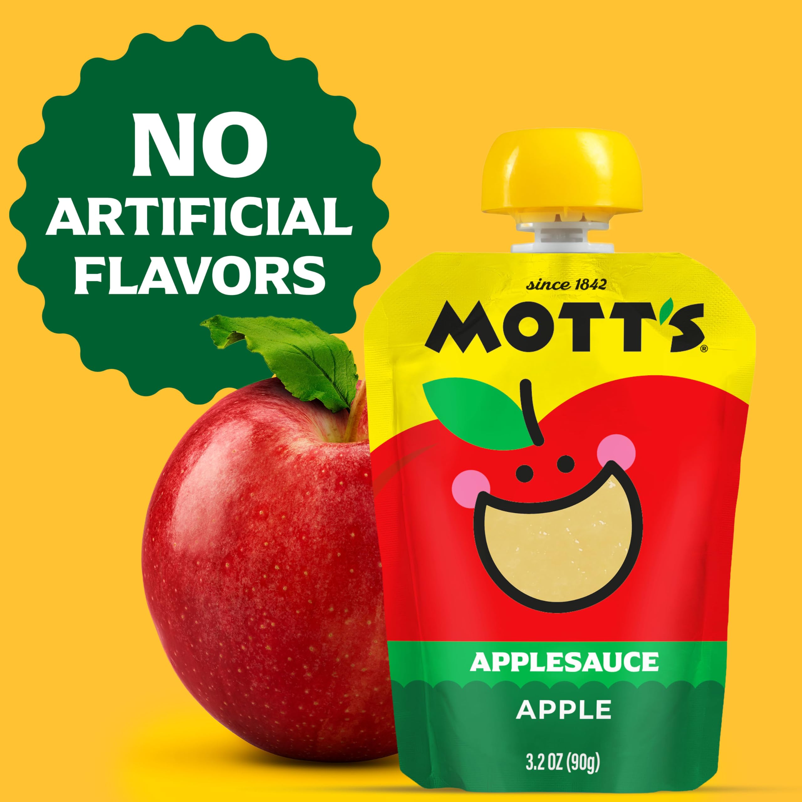 Varias unidades de Mott's pouches apiladas para almacenamiento eficiente