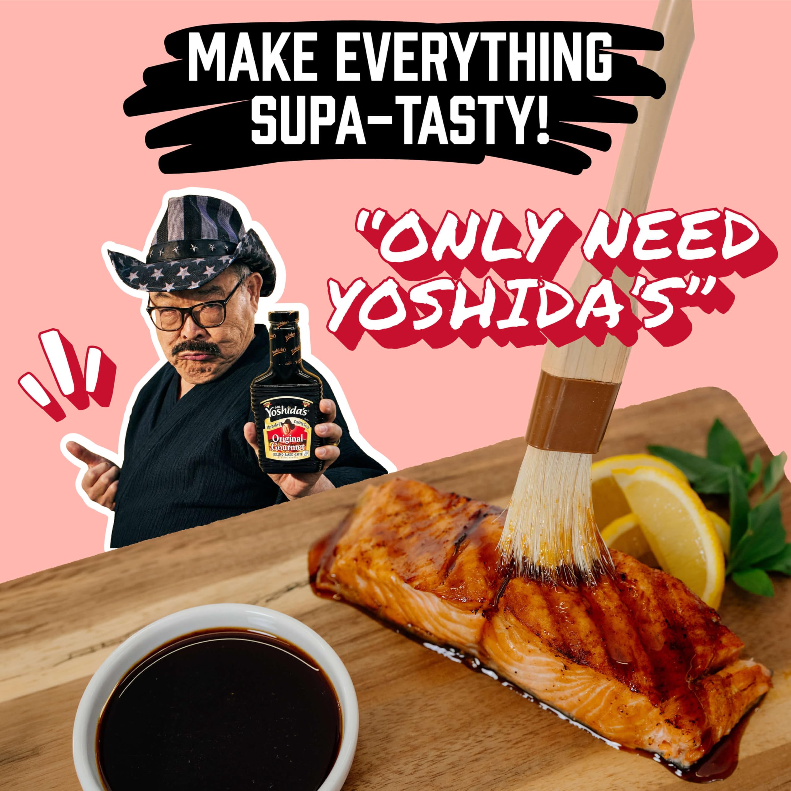 Mr. Yoshida's salmón glaseado con teriyaki listo para servir y disfrutar