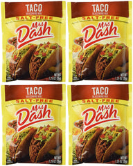 Mrs. Dash empaque frontal mostrando sobres y beneficio práctico