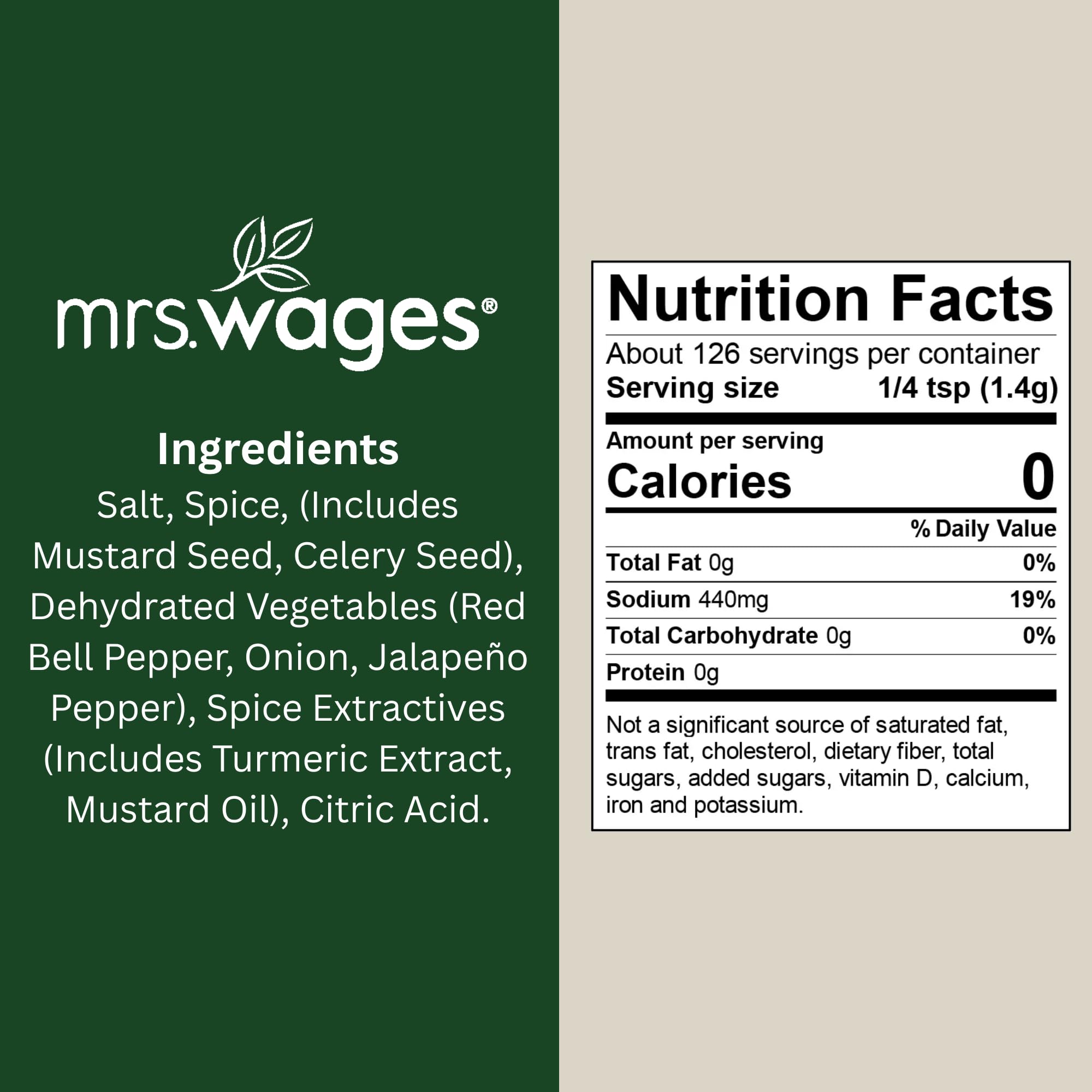 Mrs. Wages sobre abierto con polvo de mezcla, muestra textura y conveniencia
