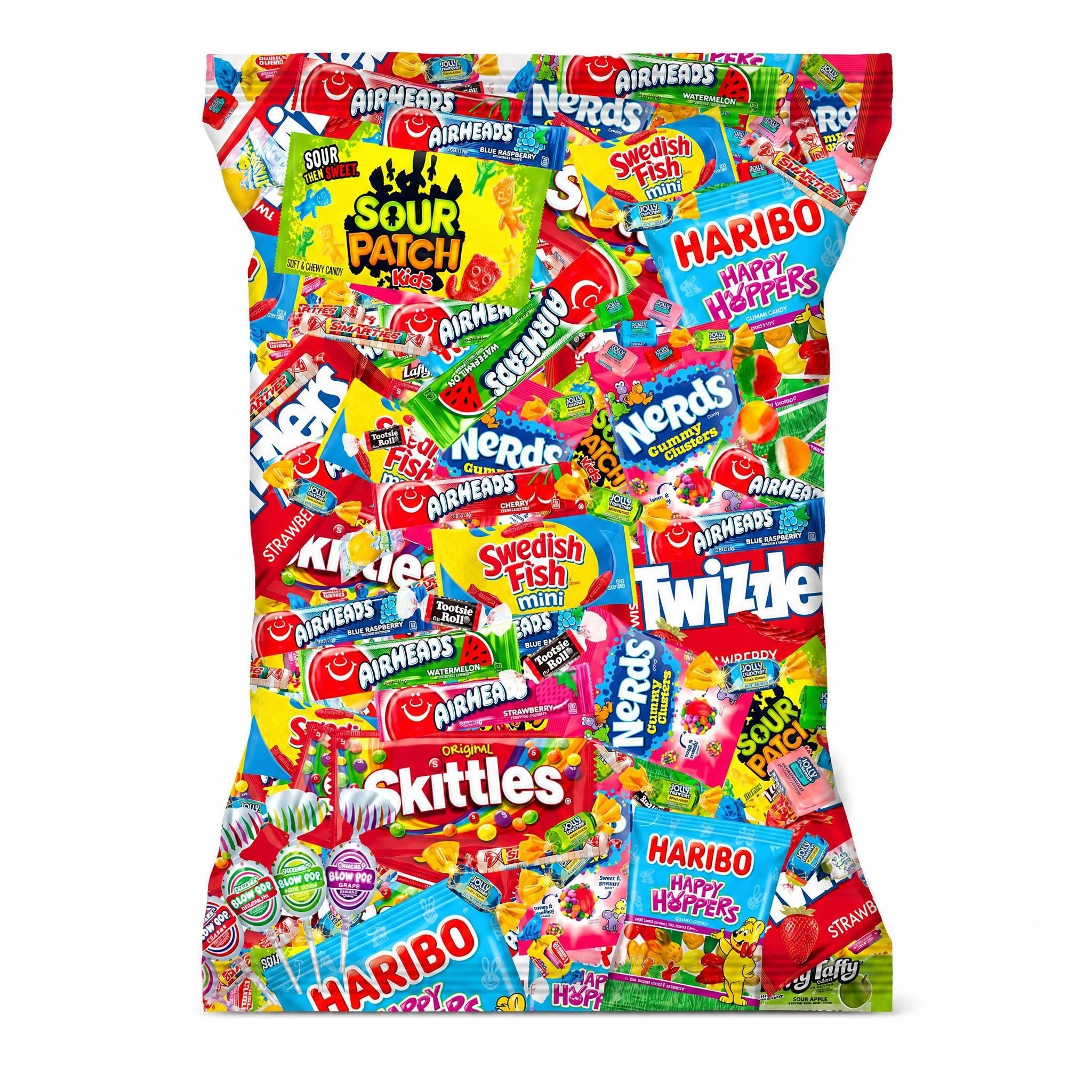 munchbox mezcla de dulces dispersos mostrando diversidad de sabores