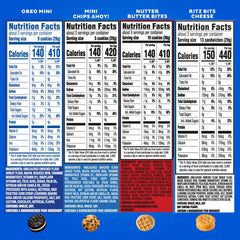Nabisco snacks variados sobre mesa listos para servir