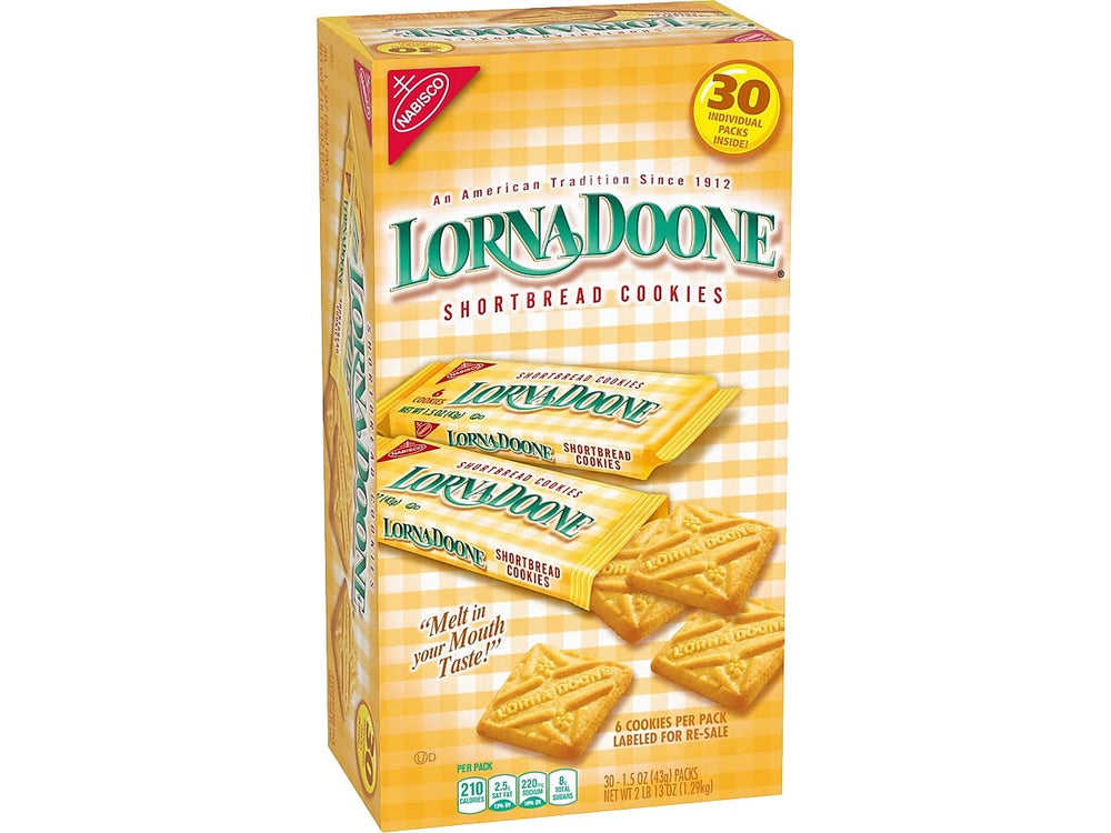 Nabisco Lorna Doone en una mesa de merienda acompañando té, perfecta para compartir