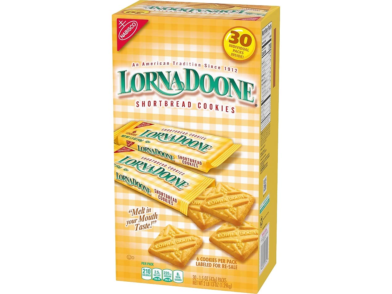 Nabisco Lorna Doone textura cercana que resalta su desmenuzable y sabor mantecoso