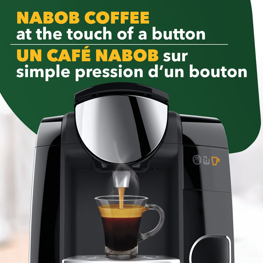 NABOB espresso con crema visible, resaltando aroma y cuerpo