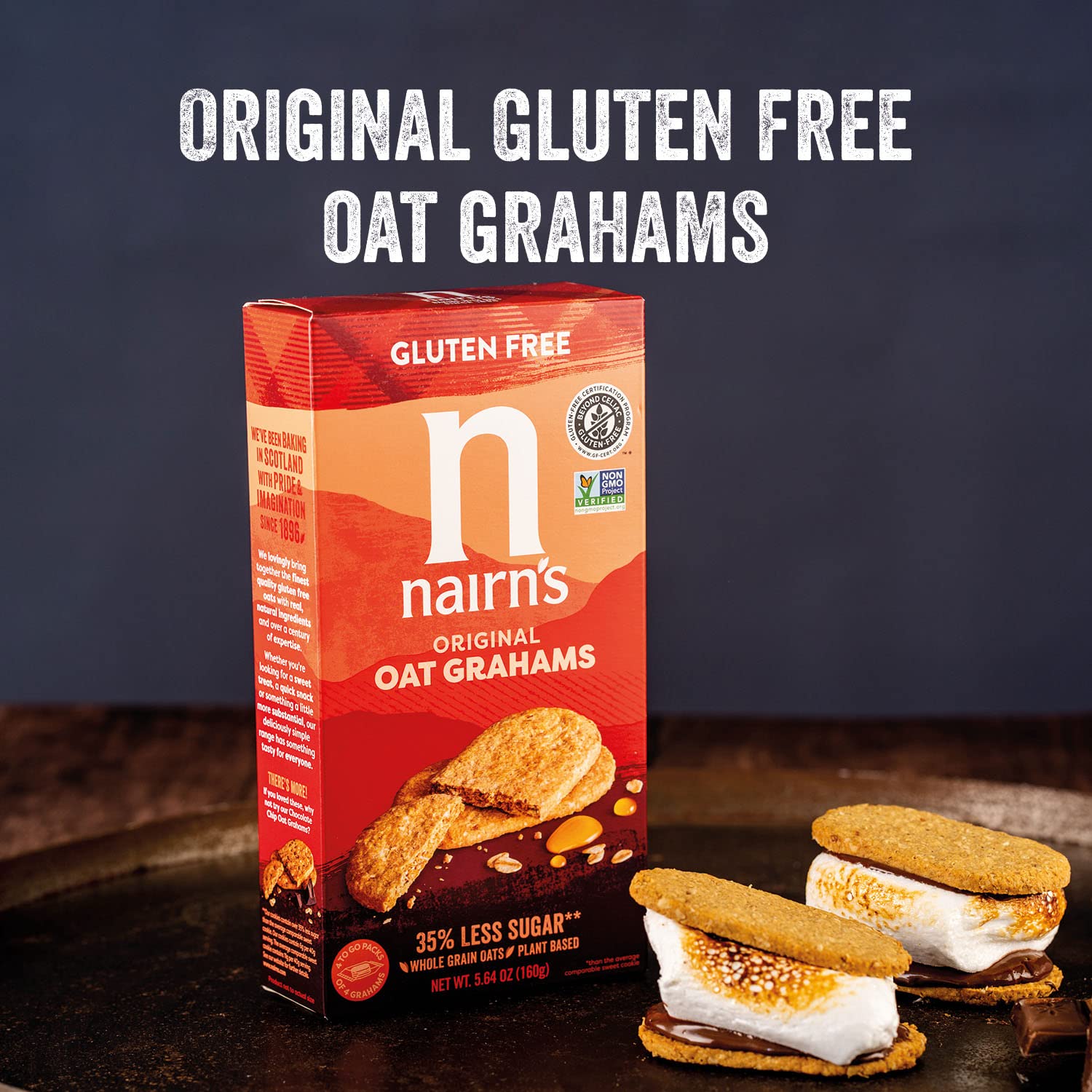 Nairn's galletas en mano para comparar tamaño y porción práctica