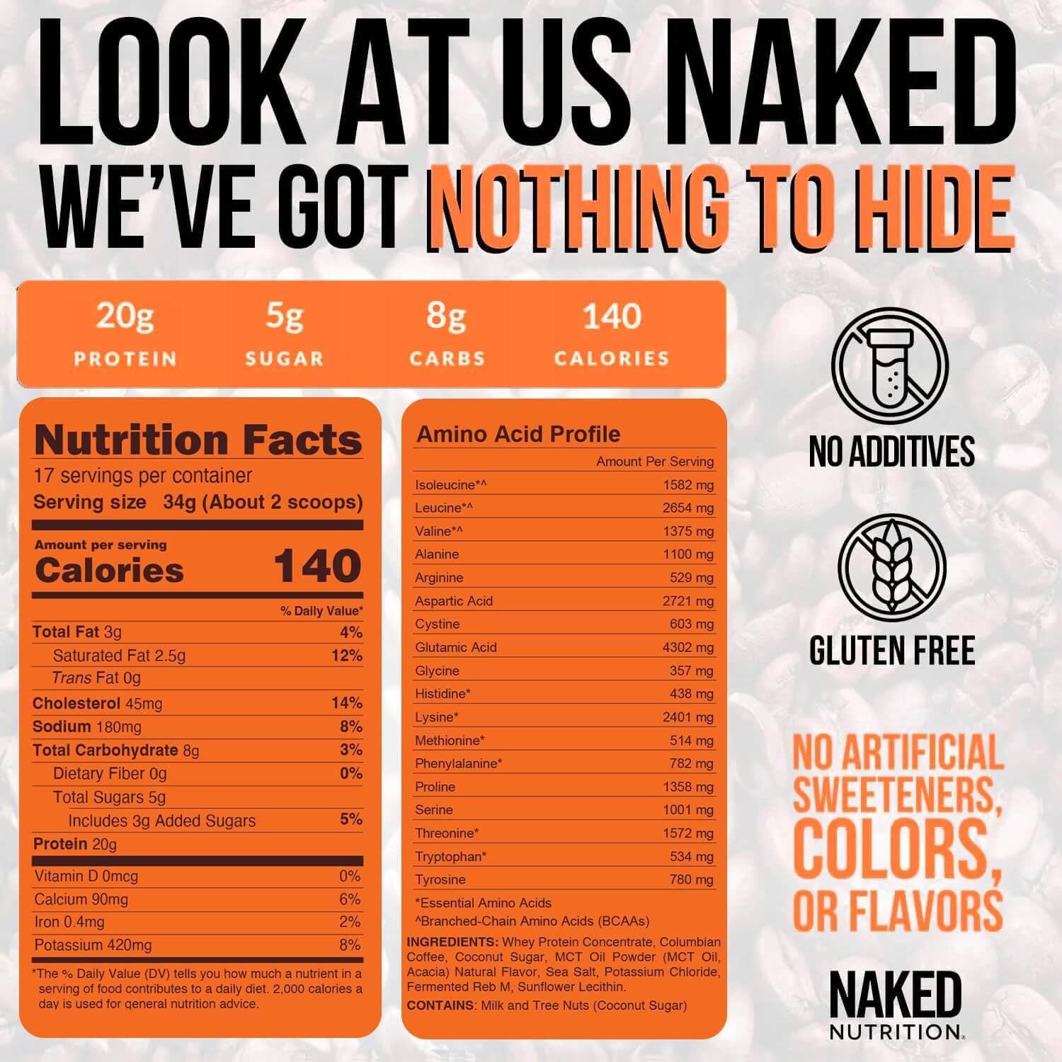 NAKED cierre y etiqueta en detalle que destaca ingredientes limpios y confianza