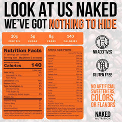 NAKED cierre y etiqueta en detalle que destaca ingredientes limpios y confianza