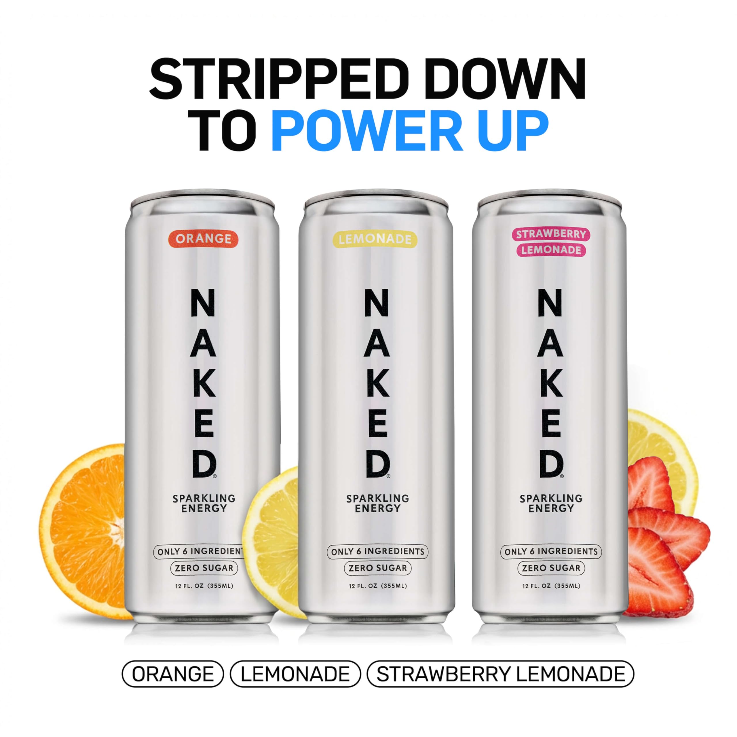 NAKED pack de 12 latas ordenadas ideal para almacenamiento y compartir