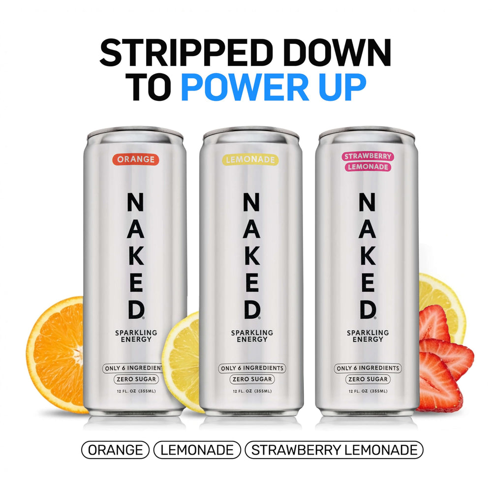NAKED pack de 12 latas ordenadas ideal para almacenamiento y compartir