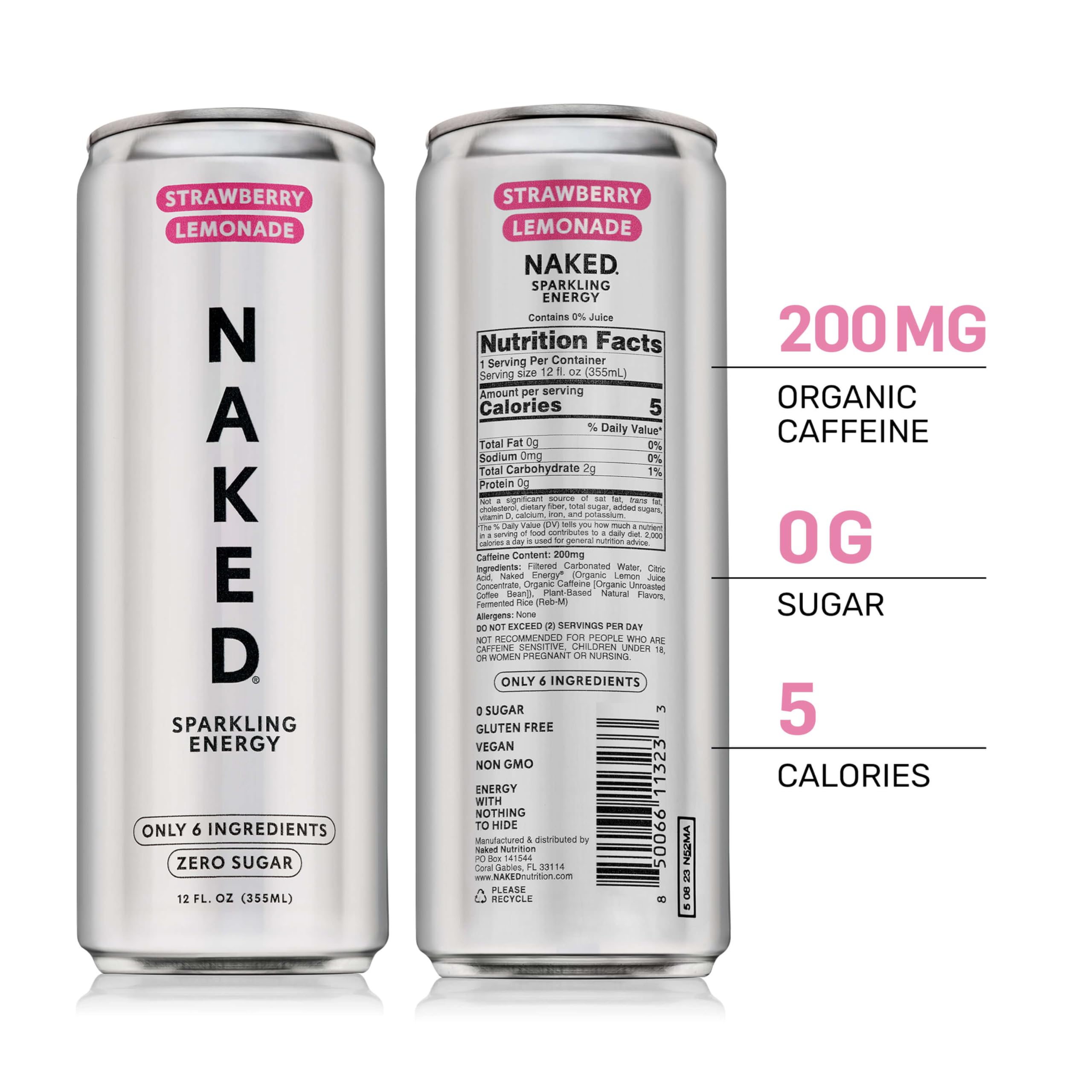 NAKED primer plano de burbujas y textura carbonatada resalta sensación refrescante