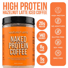 NAKED vaso de iced latte en mano listo para beber, conveniencia energética