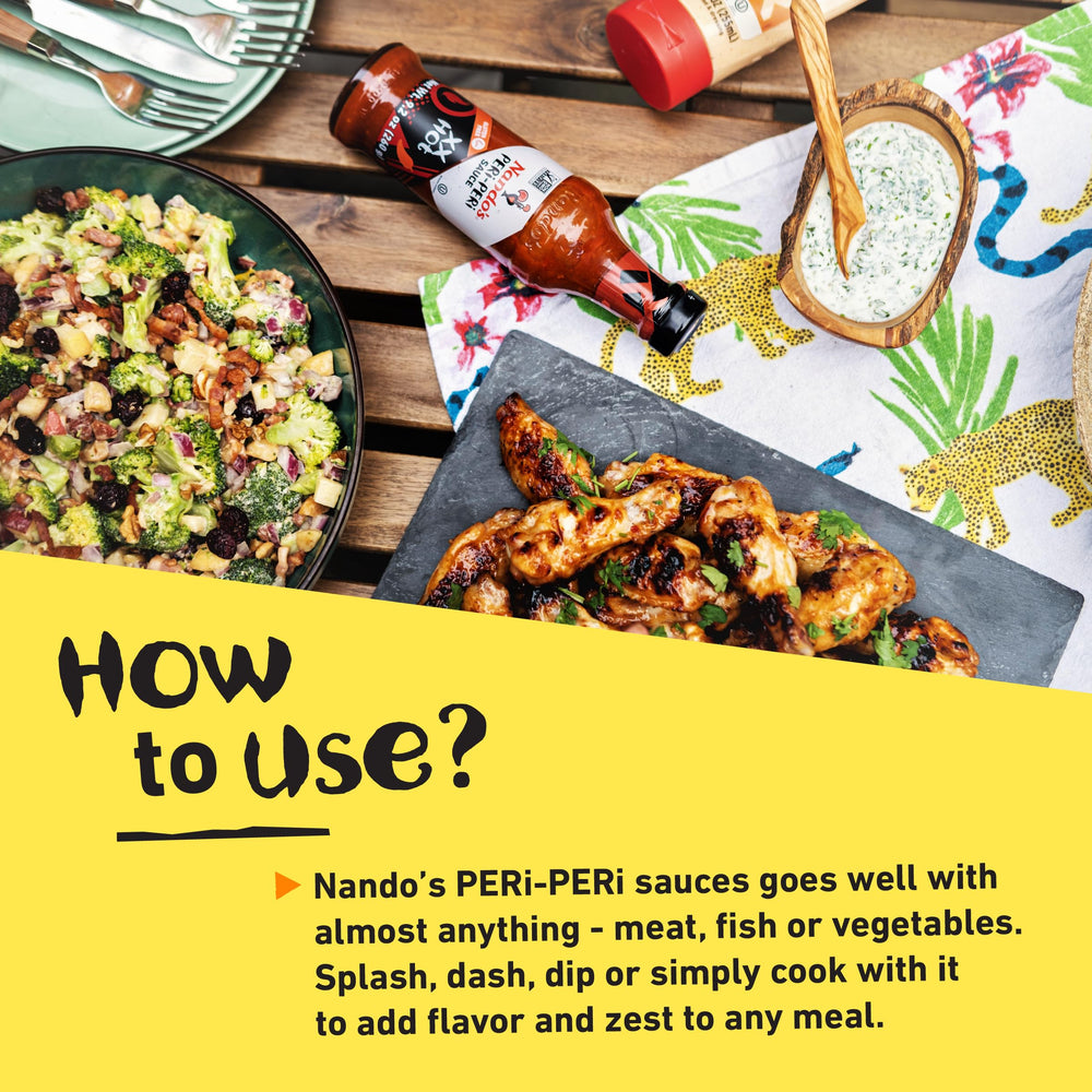 Nando's detalle de etiqueta que destaca ingredientes naturales y origen