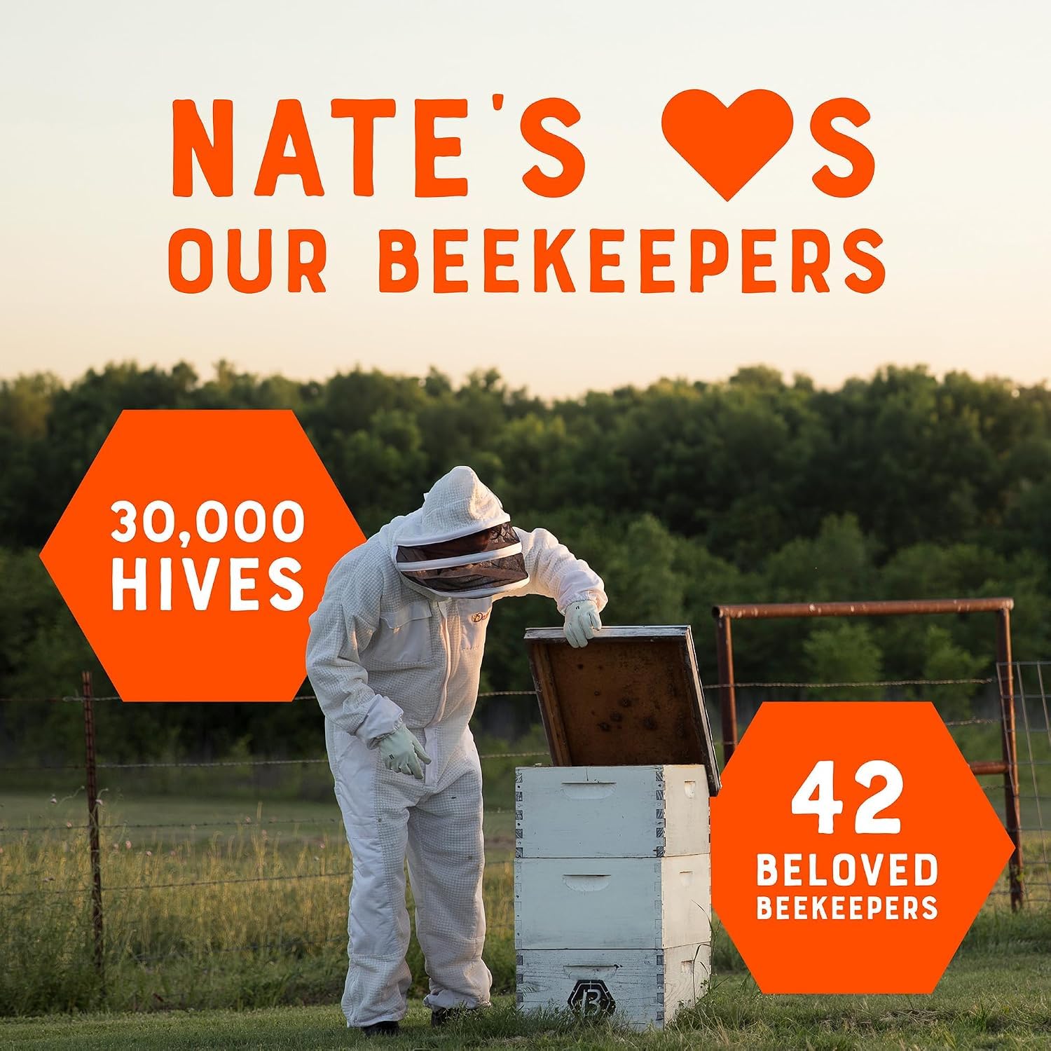 Nate's Honey etiqueta y lista de ingredientes que indica pureza