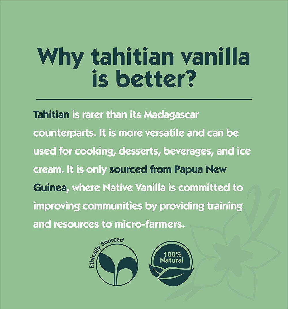 Native Vanilla polvo en cuchara listo para añadir sabor sin alcohol