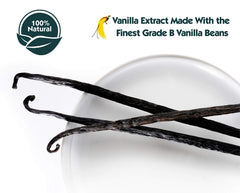 Native Vanilla comparación de tamaño 16 oz junto a utensilios de cocina