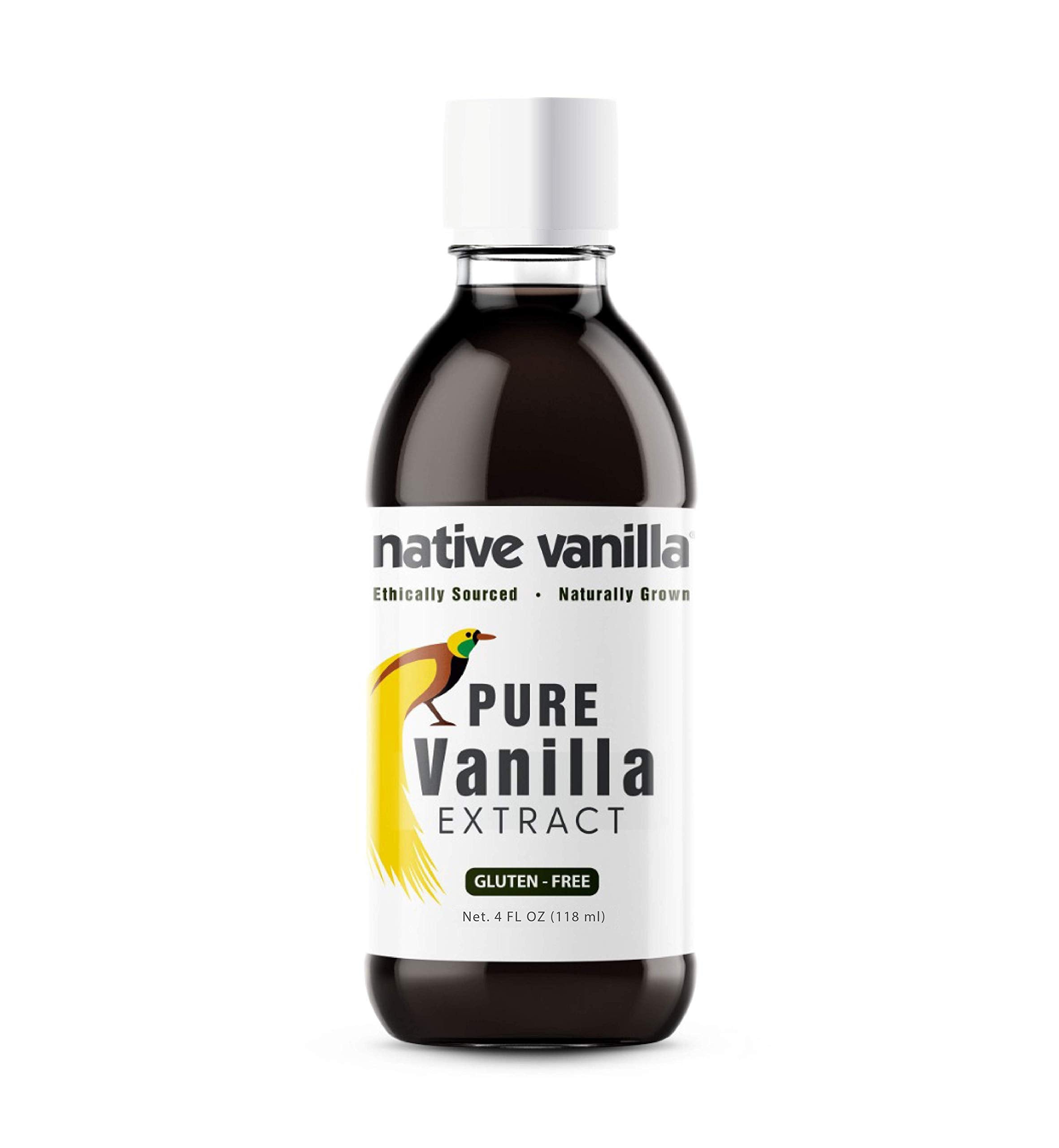 Native Vanilla vista frontal del empaque mostrando botella y diseño claro