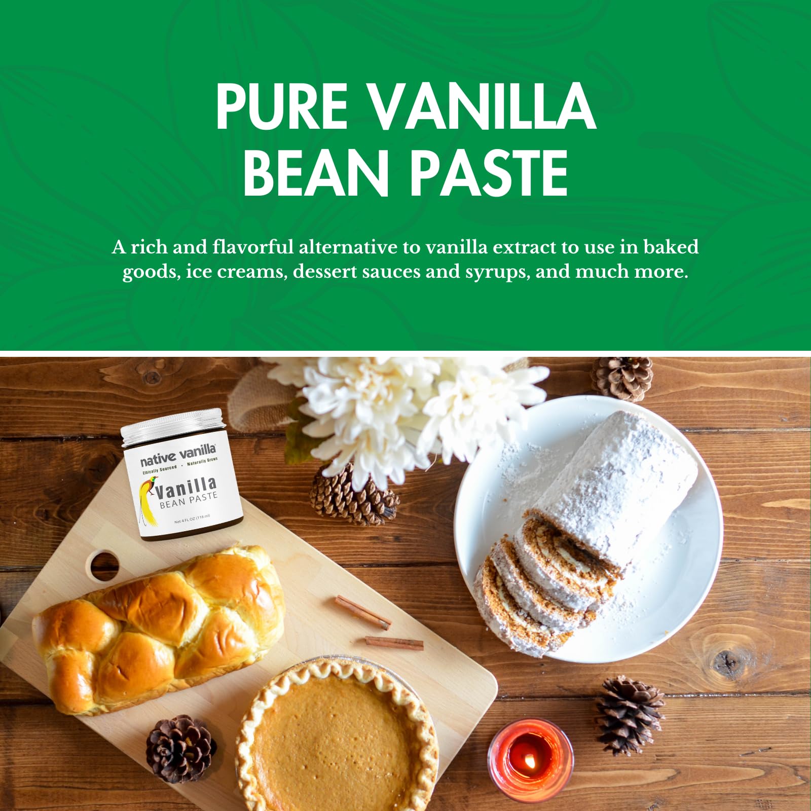 Native Vanilla detalle de motas de vainilla en la pasta, aporta textura y apariencia gourmet