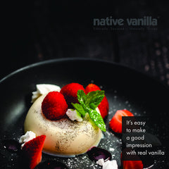 Native Vanilla vaina abierta con semillas listas para añadir sabor a postres