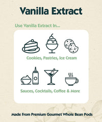 Native Vanilla frasco junto a vainas enteras que resaltan origen natural