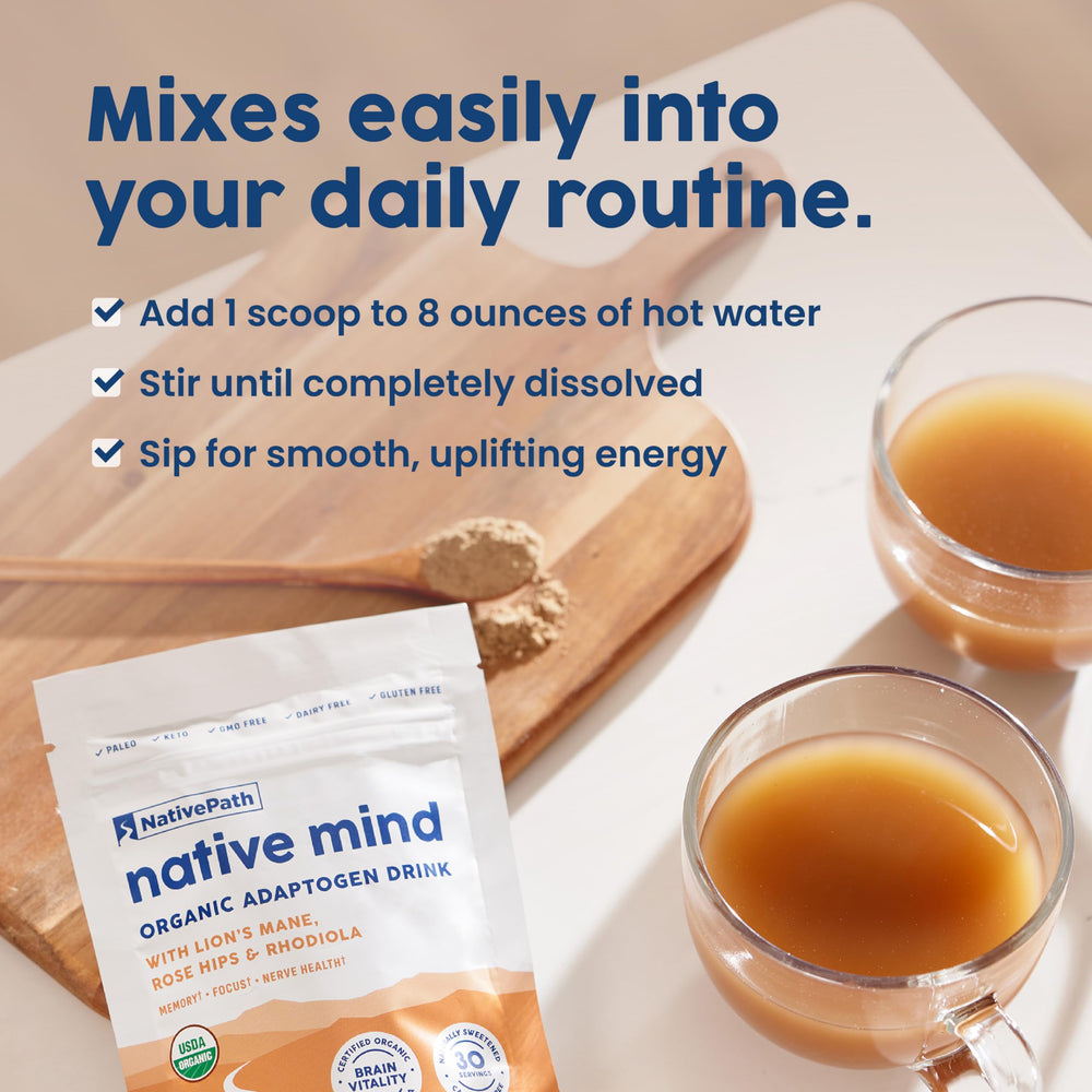 NativePath persona integrando el polvo en su ritual matutino saludable