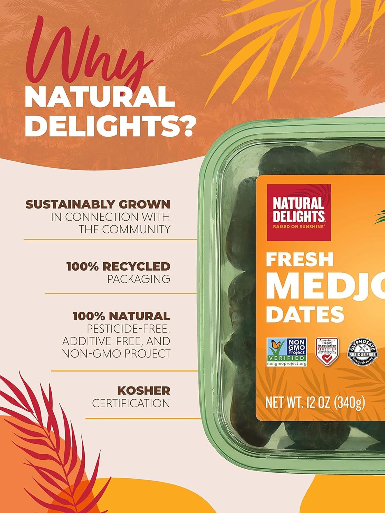 Natural Delights dátiles picados sobre ensalada añadiendo sabor natural