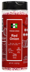 Natural Plus Green frasco mostrando cebolla roja liofilizada, listo para usar