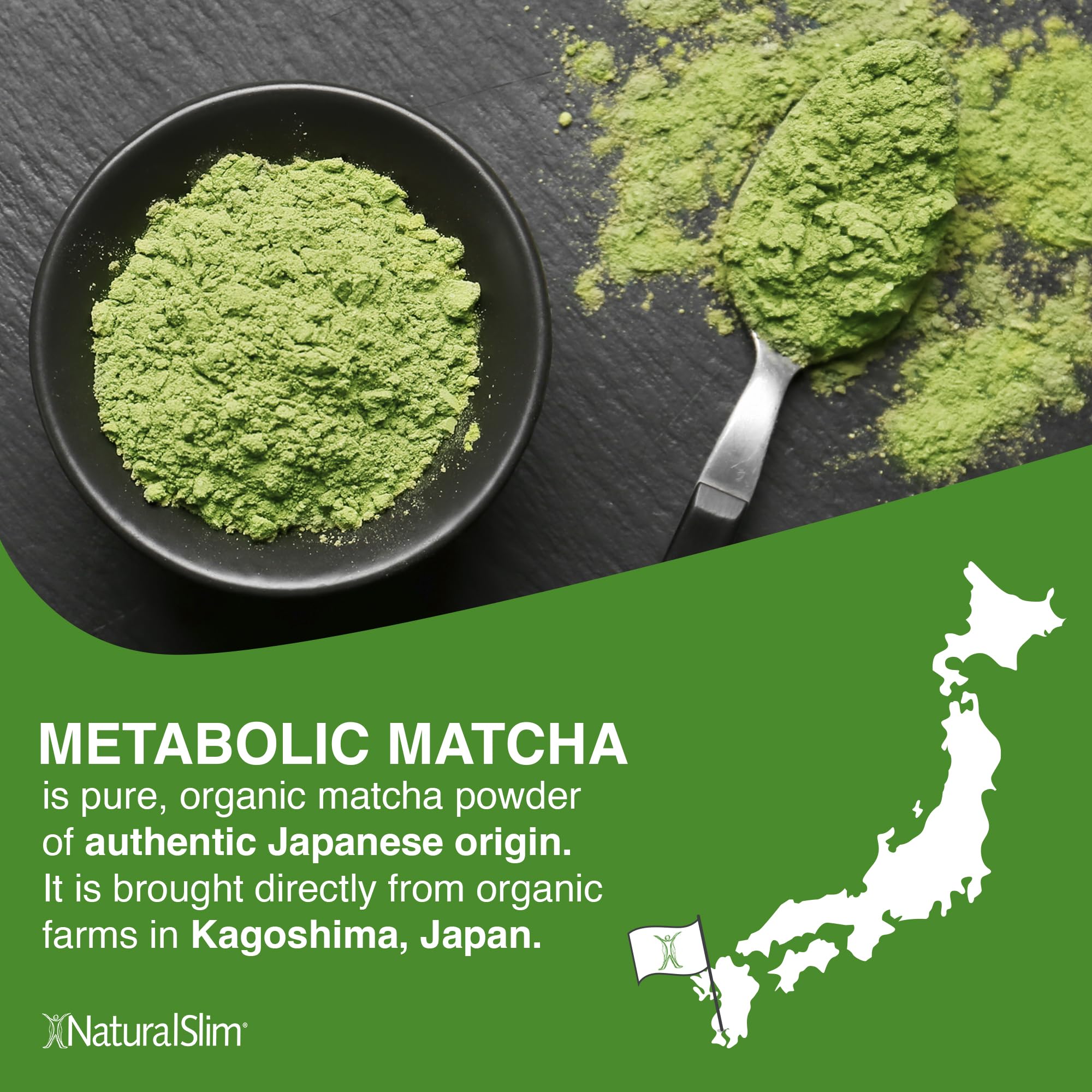NaturalSlim matcha incorporado en batido proteico para energía matutina