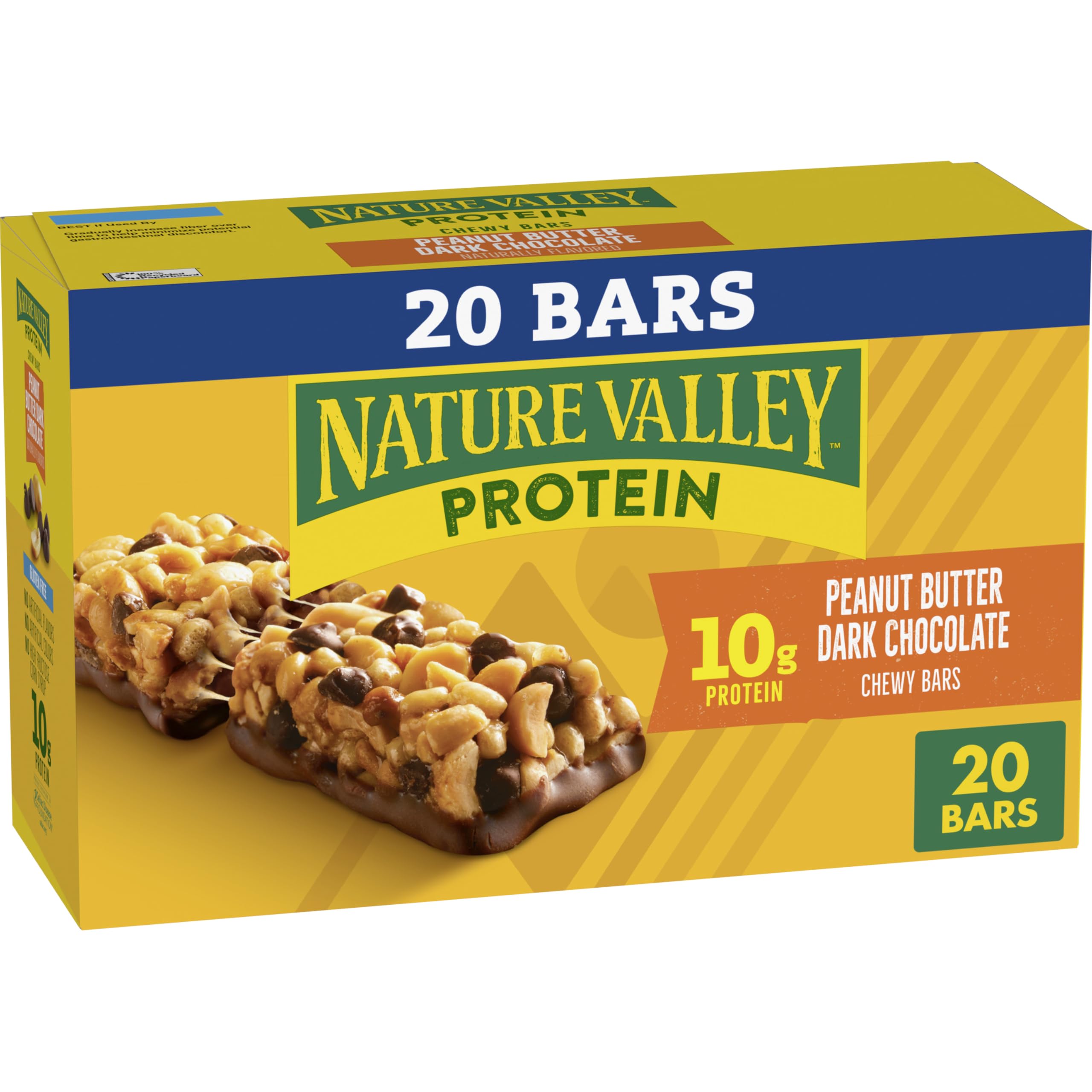 Nature Valley frente del empaque mostrando 20 barritas y conveniencia