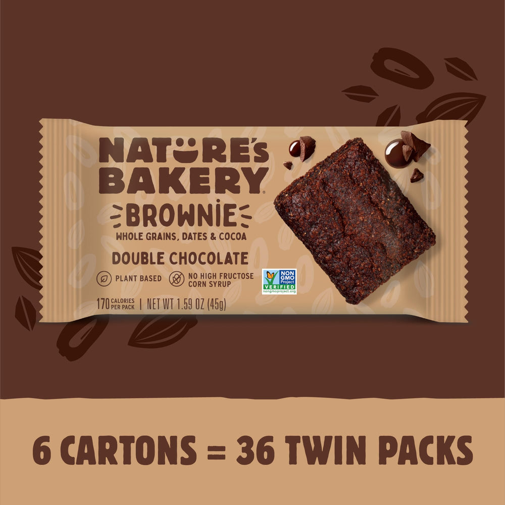 Nature's Bakery primer plano del corte que muestra textura tipo brownie