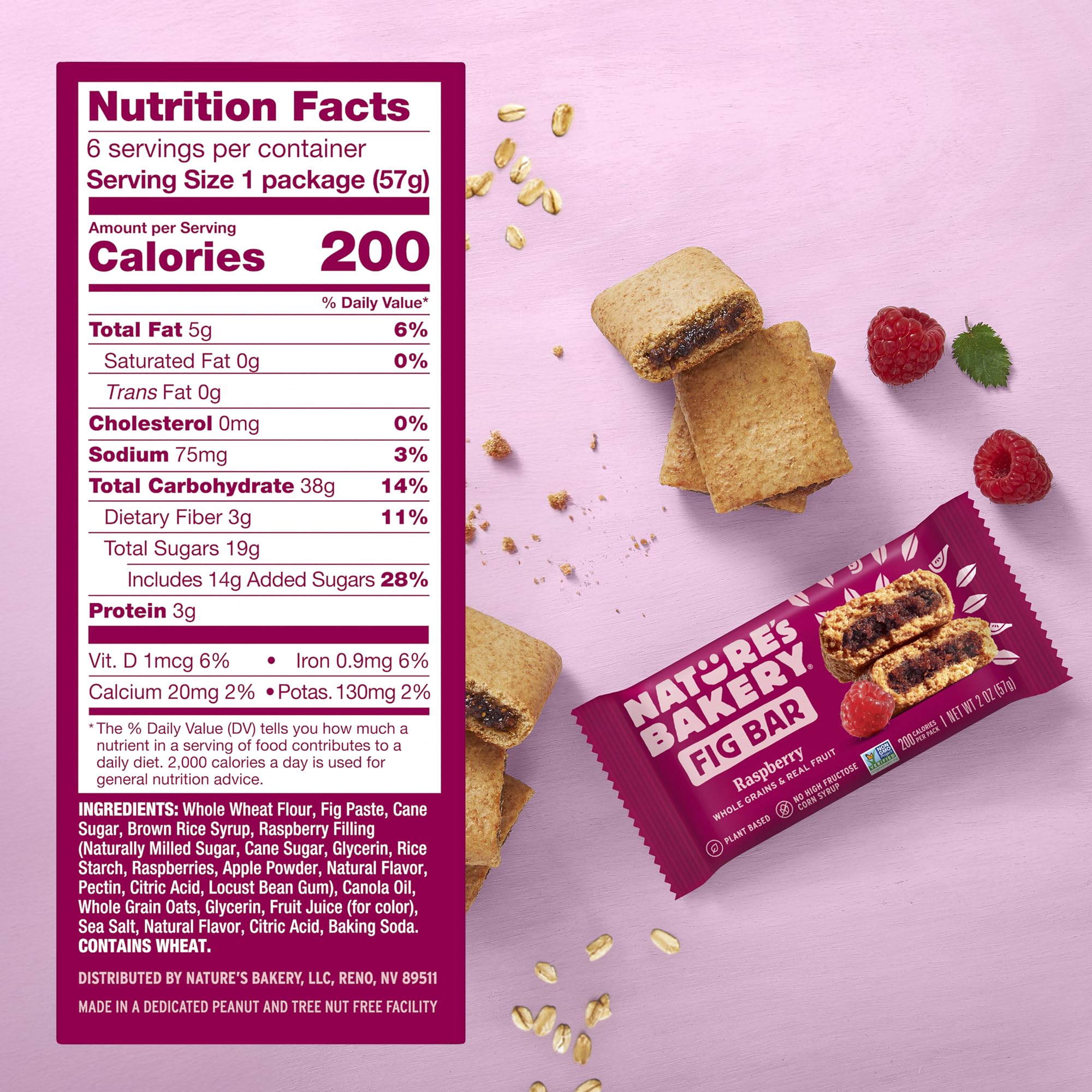 Nature's Bakery twin-pack abierto con dos barritas listo para llevar