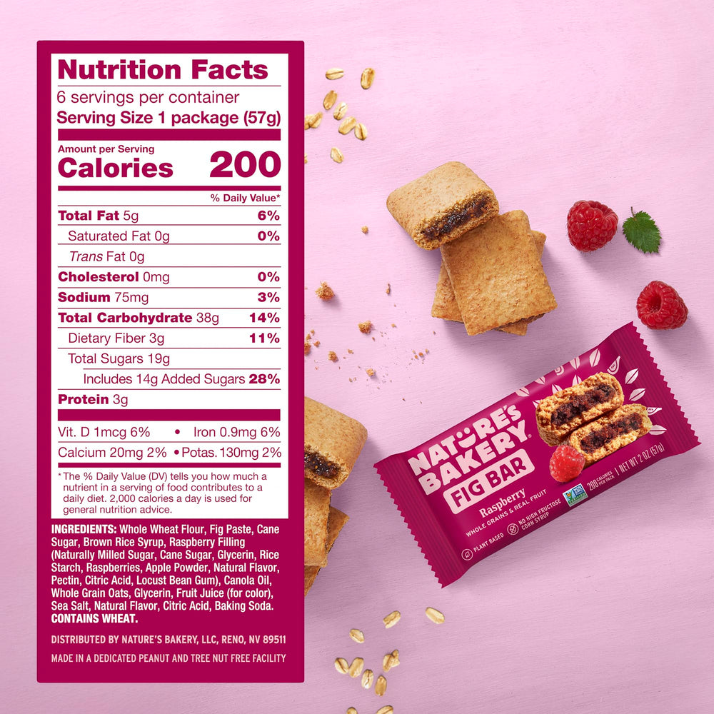 Nature's Bakery twin-pack abierto con dos barritas listo para llevar