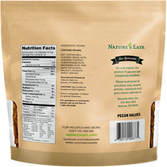 Nature's Eats primer plano textura de pacanas mitades, crujiente y natural