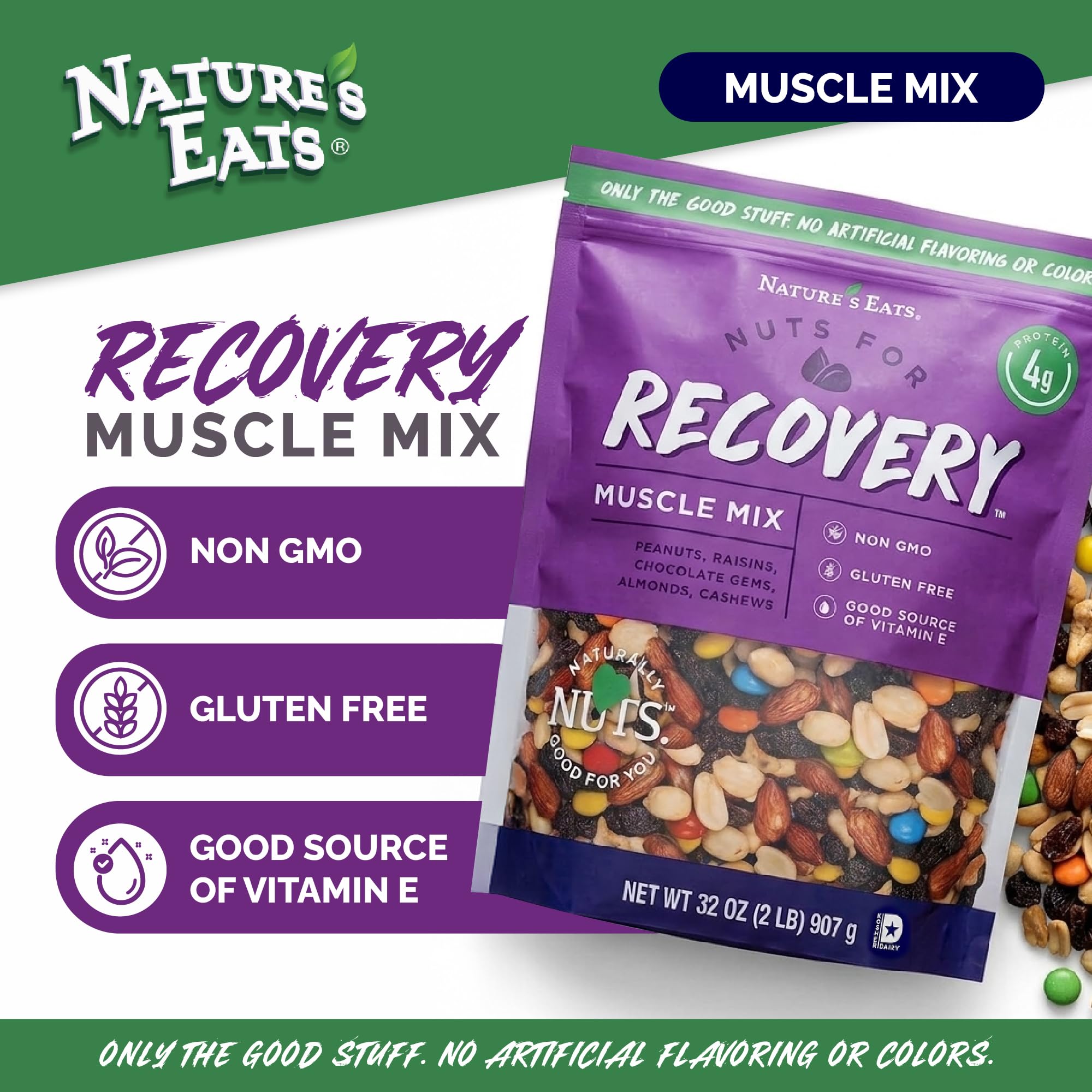 Nature's Eats preparación del Recovery Muscle Mix en vaso listo para consumir tras ejercicio