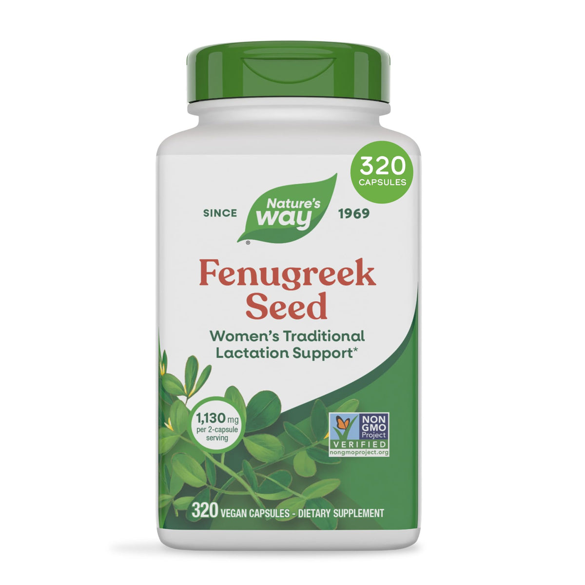 Nature's Way envase frontal con 320 cápsulas, suministro prolongado