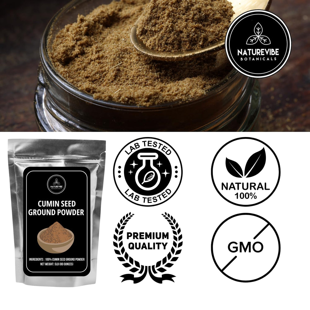 Naturevibe Botanicals semillas enteras y polvo lado a lado para ver origen