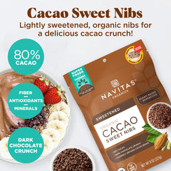 Navitas Organics porción en mano para snack saludable y bajo azúcar