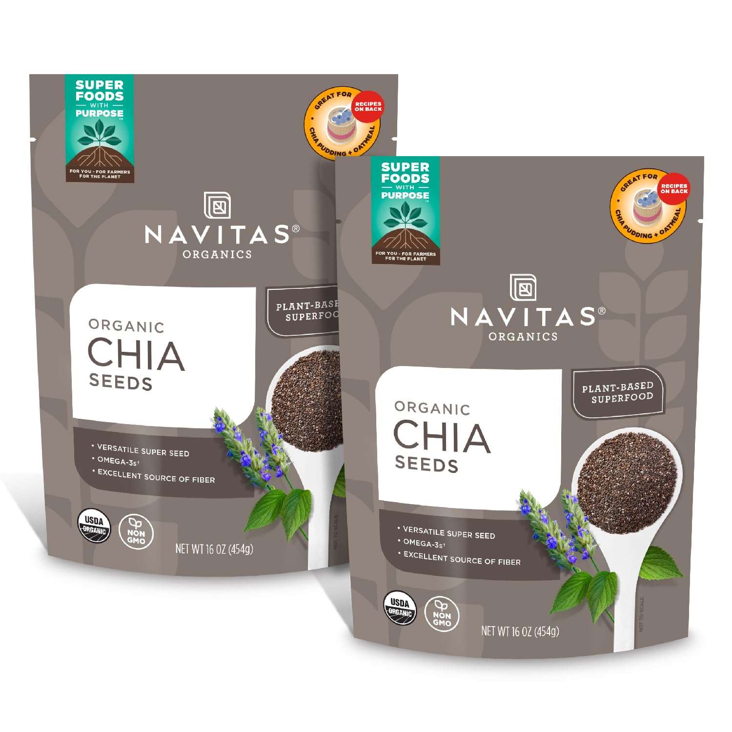 Navitas Organics frente del empaque mostrando el sello orgánico y cantidad