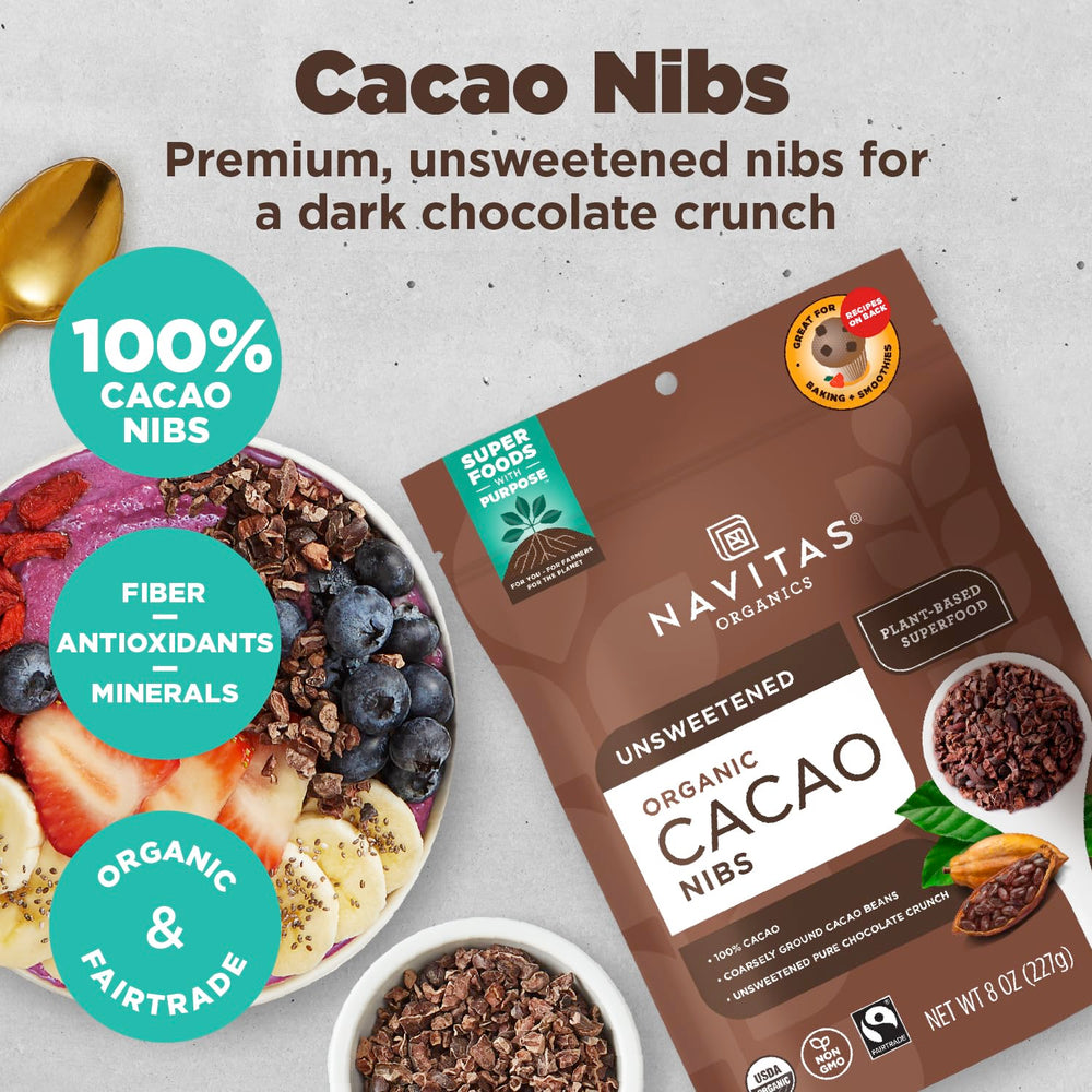 Navitas Organics primer plano de textura crujiente que añade contraste